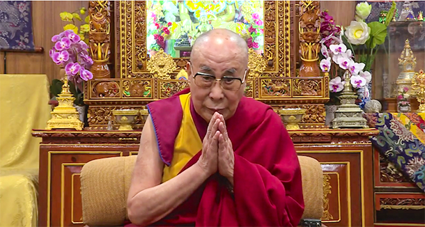 His Holiness the Dalai Lama thanking the Government of Canada for supporting Tibet and Tibetan people. Photo: Screenshot from YouTube Video