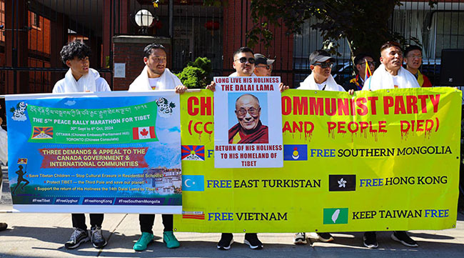 Tibetan activists, who are taking part in the ‘Peace Marathon for Tibet’ on September 30, 2024. (Photo: file)