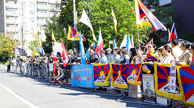 Tibetans, Uighurs, Hong Kongers and Chinese strongly protested against the CCP, on September 30, 2024. (Photo: file)