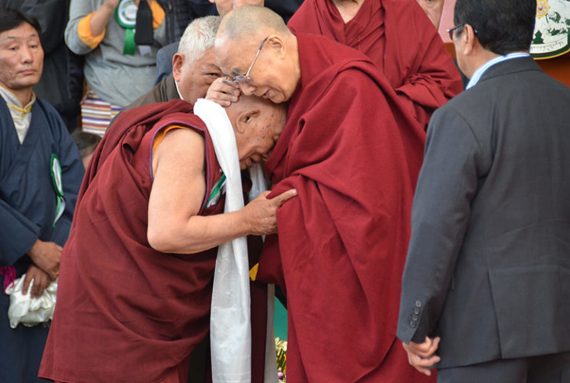 Dr Yeshi Dhondhen with His Holiness the Dalai Lama. Photo: file