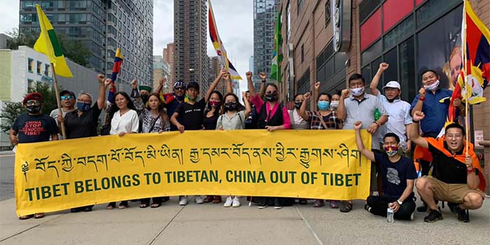 Tibetans in New York staged protest against China's 70-year illegal occupation of Tibet on August 20, 2021. Photo: File 