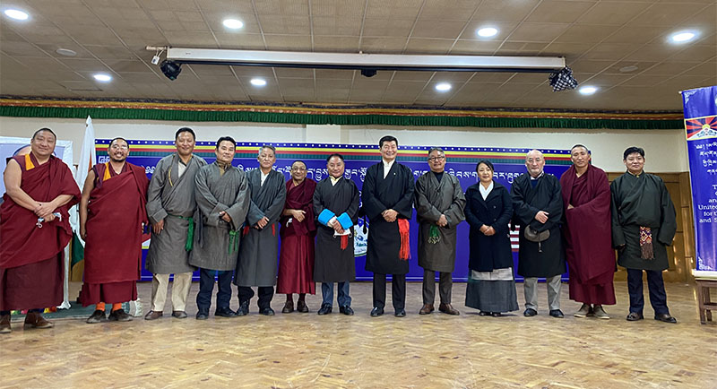 Dr Lobsang Sangay, President of CTA with Ministers and Members of Tibetan Parliament on January 8, 2021.  Photo: TPI/Yangchen Dolma