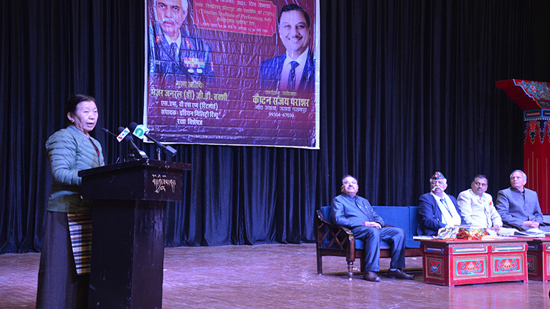 Deputy Speaker Dolma Tsering speaking on Indo -Tibet and China on November 8, 2021. In Dharamshala, H.P, India. Photo: TPI