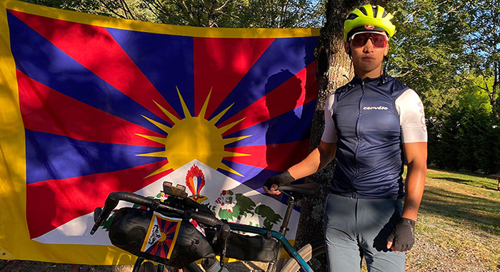 Tibetan activist Sangyal Kyab began his across Canada bicycle rally for a free Tibet on August 16, 2022.