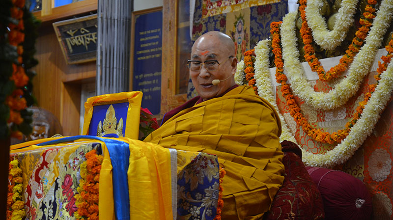 The Drepung Gomang Monastery and the Lhadhen Chotrul Monlam Chenmo Trust offered a long life prayer for His Holiness the Dalai Lama in Dharamshala, November 30, 2022. Photo: TPI/ Yangchen Dolma