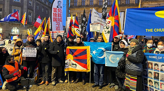 Activists from Tibet, East Turkestan and China protesting against China on Human Rights Day, December 10, 2022. Photo: file