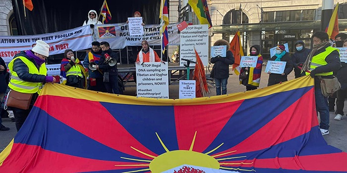 Tibetan activists from RTYC in Belgium and supporters protesting against China, December 17, 2022. Photo: file