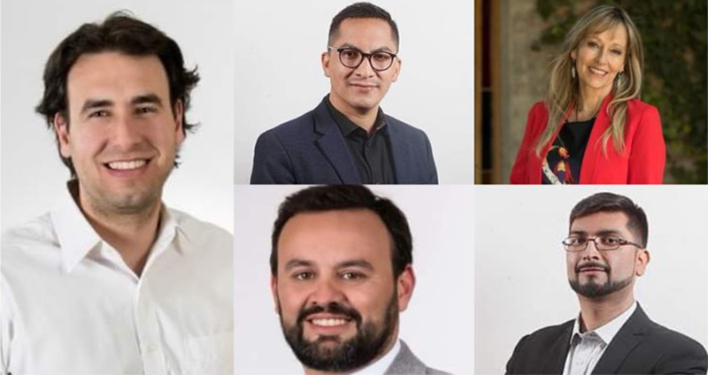 Five Chilean parliamentarians, namely Vlado Mirosevic, Luis Malla, Sebastian Videla, Alejandro Bernales, and Ana Gazmurri. Photo: file