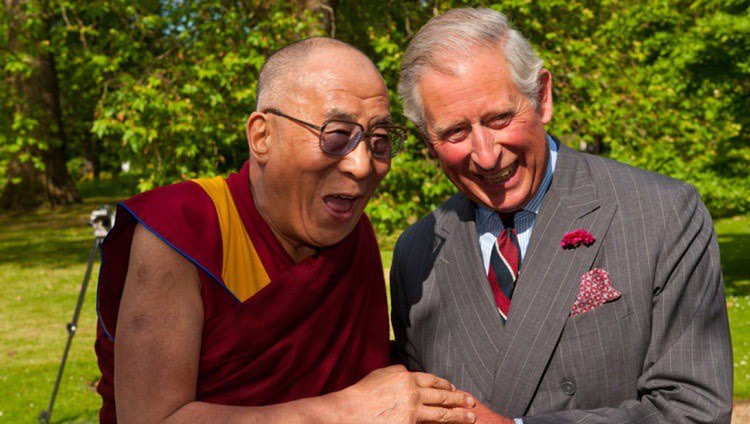 His Holiness the Dalai Lama with then Britain's Prince Charles at Clarence House in London, UK on June 20, 2012. Photo: Ian Cumming