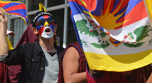 Tibetans protest against China's illegal occupation of Tibet and violation of human rights of Tibetans inside Tibet. (Photo:TPI) 