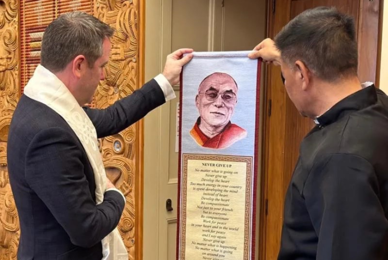 Sikyong Penpa Tsering pictured alongside Simon O'Connor, a member of the New Zealand Parliament, during their meeting in Wellington, the capital city of New Zealand, on June 16, 2023. Photo credit: OOT