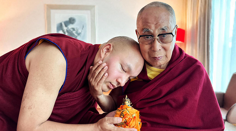 His Eminence the 17th Gyalwang Karmapa, Ogyen Trinley Dorje with His Holiness the 14th Dalai Lama in Zurich, August 25, 2024.