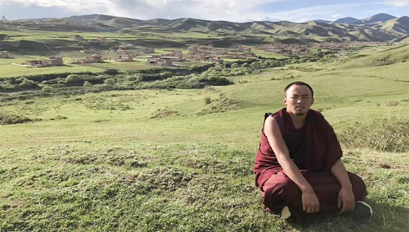 Tibetan monk Rinchen Tsultrim, from Kashul village in Ngaba County, eastern Tibet. (Photo: TPI)