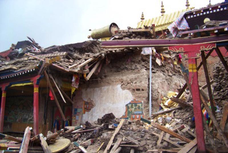 Kyigudo monaster after the deadly quake killed thousands Tibetans on 14 April 2010. Photo: TPI