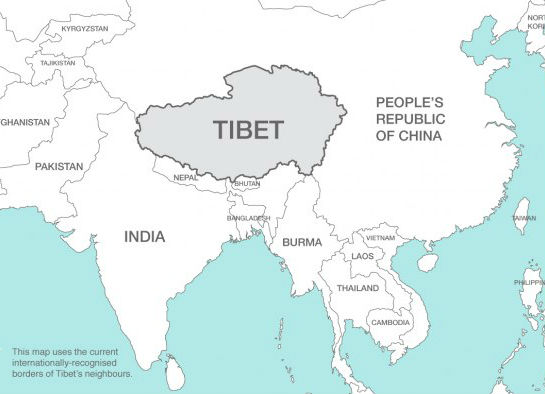  Where is Tibet located on a map?