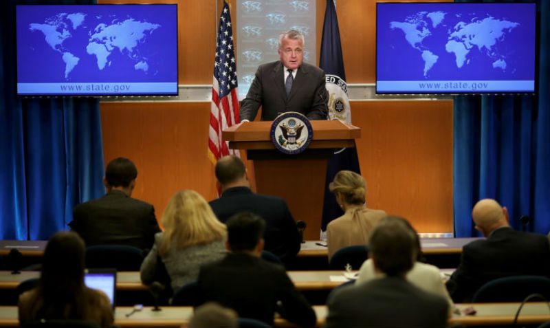 Acting U.S. Secretary of State John Sullivan speaks on the release of the 2017 Country Reports on Human Rights Practices at April 20, 2018, at the U.S. Department of State in Washington, DC.  Photo: Win McNamee/Getty Images