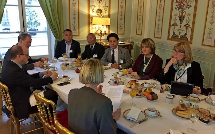 Representative Tashi Phuntsok at the Breakfast discussion on Tibet with Deputy Tutu Picard, President of Tibet Group in the French National Assembly, Senator Andre Gattolin, Vice President of Tibet Group in the French Senate, Deputy Michele de Vancouleur, Deputy Florence Grenjus and Ms Katia Buffetrille, 5 December 2018. Photo/Bureau du Tibet