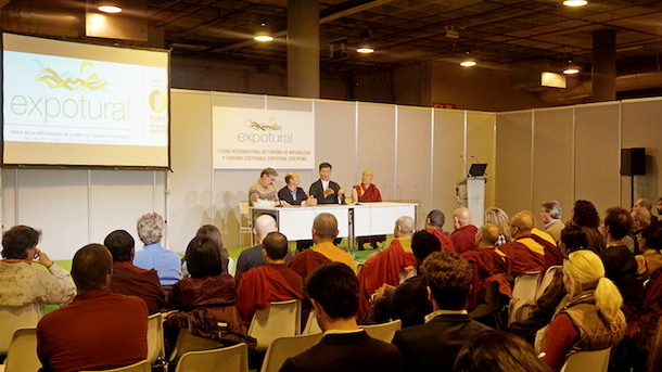 President Dr Lobsang Sangay delivering his speech on Tibet’s environment and its global significance at Expotural 2018, held in Spain's Capital Madrid, on November 1, 2018. Photo/Sikyong Office