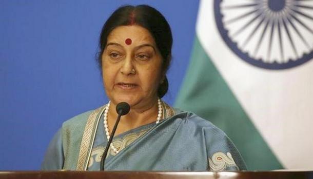 Former Indian External Affairs Minister Sushma Swaraj. (Photo courtesy: Hindustan Times