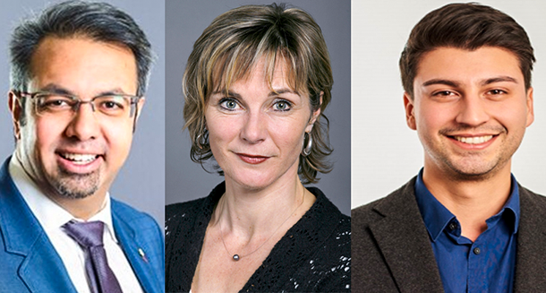 The three members of the Swiss Parliament who raised the issue of Tibet are Niklaus Gugger (L); Maya Graf (C) and Fabian Molina (R). Photo: File