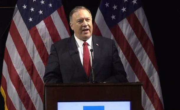 Michael R. Pompeo, Secretary of State speaking on "The China Challenge" at Hudson Institute’s Herman Kahn Award Gala, in  New York City, New York, USA, on October 30, 2019. Photo: Hudson Institute