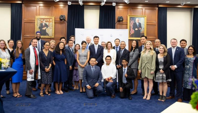 President Dr Lobsang Sangay with US House Speaker Nancy Pelosi and other dignitaries of House Democratic Partnership (HDP) and other staffers at the Rayburn House, Washington DC, USA, September 09 2019. Photo: OOT
