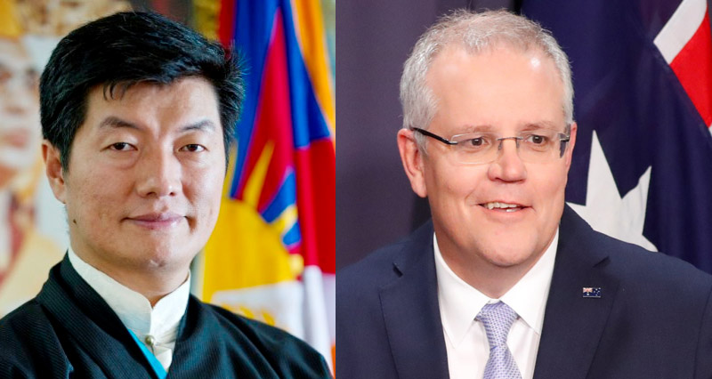 President Dr Lobsang Sangay extended his congratulations to Australian Prime Minister Hon Scott Morrison on his Liberal Coalition party’s remarkable victory in the general elections. Photo: TPI