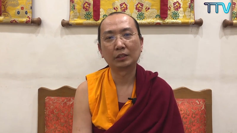 His Eminence the 42nd Sakya Trizin Ratna Vajra Rinpoche.  Photo: screenshot from TTV