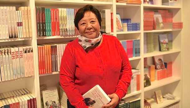 Tendol Gyalzur at the launch of the book in Switzerland about her life and achievements in Tibet. Photo: TPI/Morris Tennyson